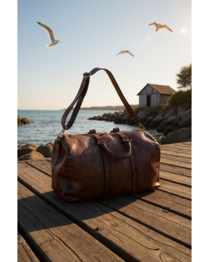 Fortress Borsone da Viaggio in Vera Pelle