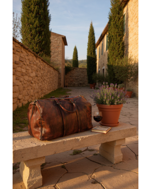 Fortress Borsone da Viaggio in Vera Pelle